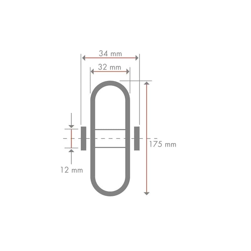 A75.165 1 Hjul til legevogn 175x32 mm - Billede 2