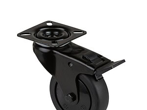 apparathjul sort/sort 75 mm med bremse